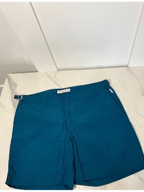 ORLEBAR BROWN Bulldog Dark Aquamarine Tailored Swim Trunks Shorts Size 36